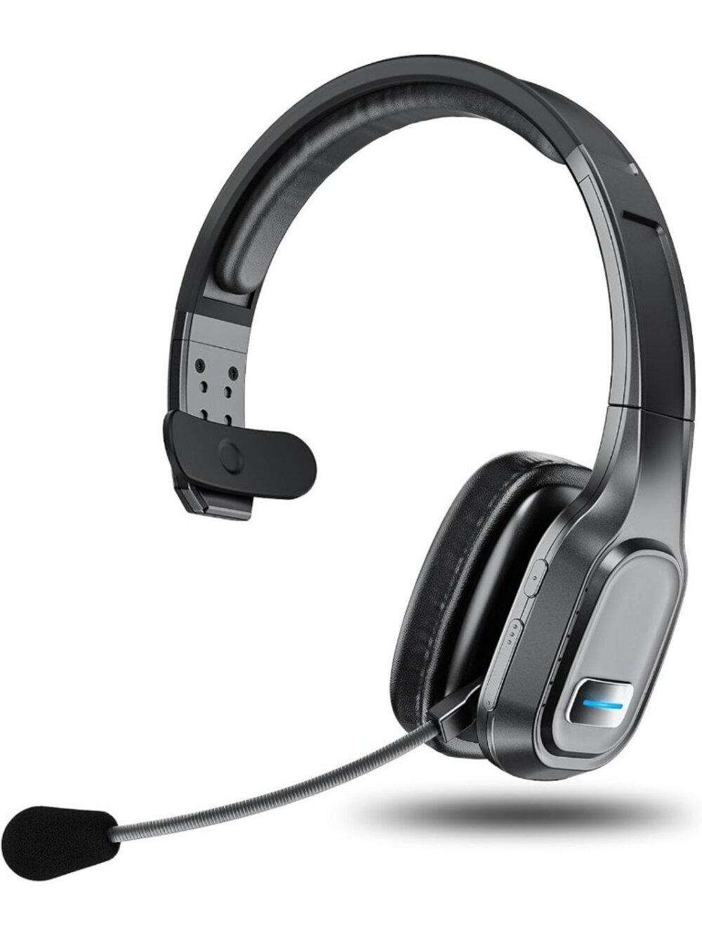 Wireless Bluetooth Headset with Mic, 60H Talk Time, Noise Canceling, Dual-Device